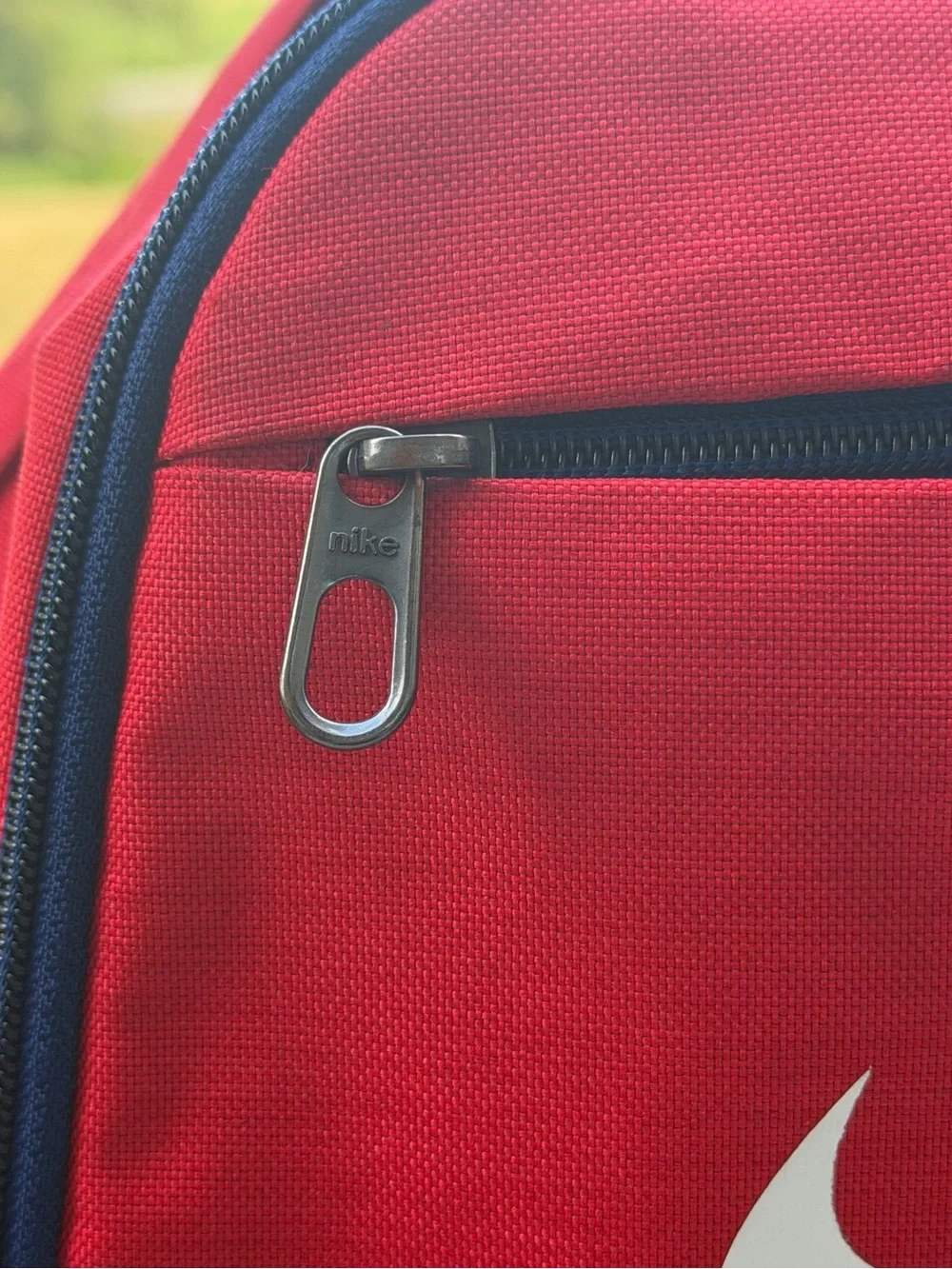 Nike Red and Navy Men's Backpack with White Swoosh
